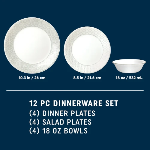 Corelle® Knox 12-piece Dinnerware Set, Service for 4 - Image 2