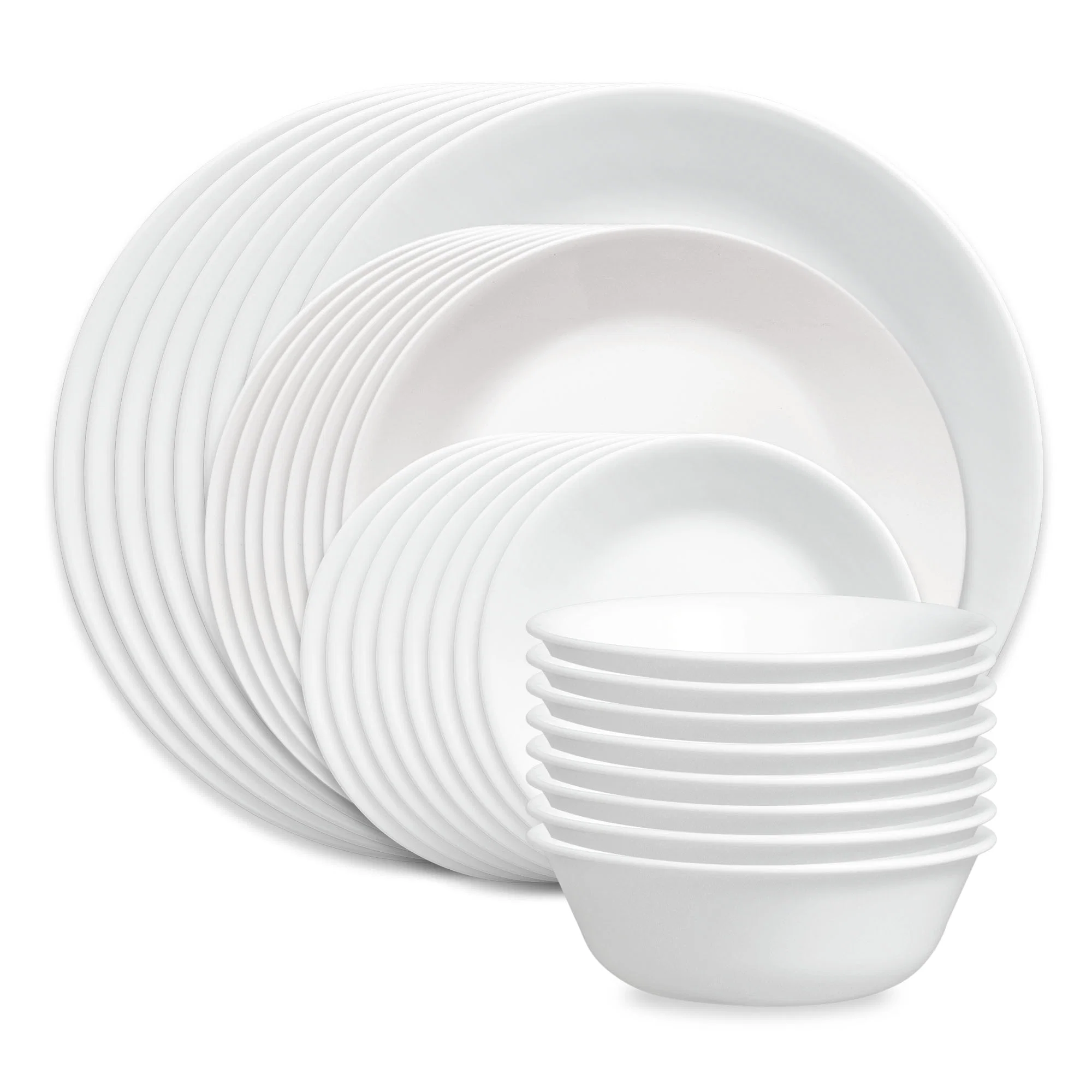 Corelle® Shimmering White 32-piece Dinnerware Set, Service for 8