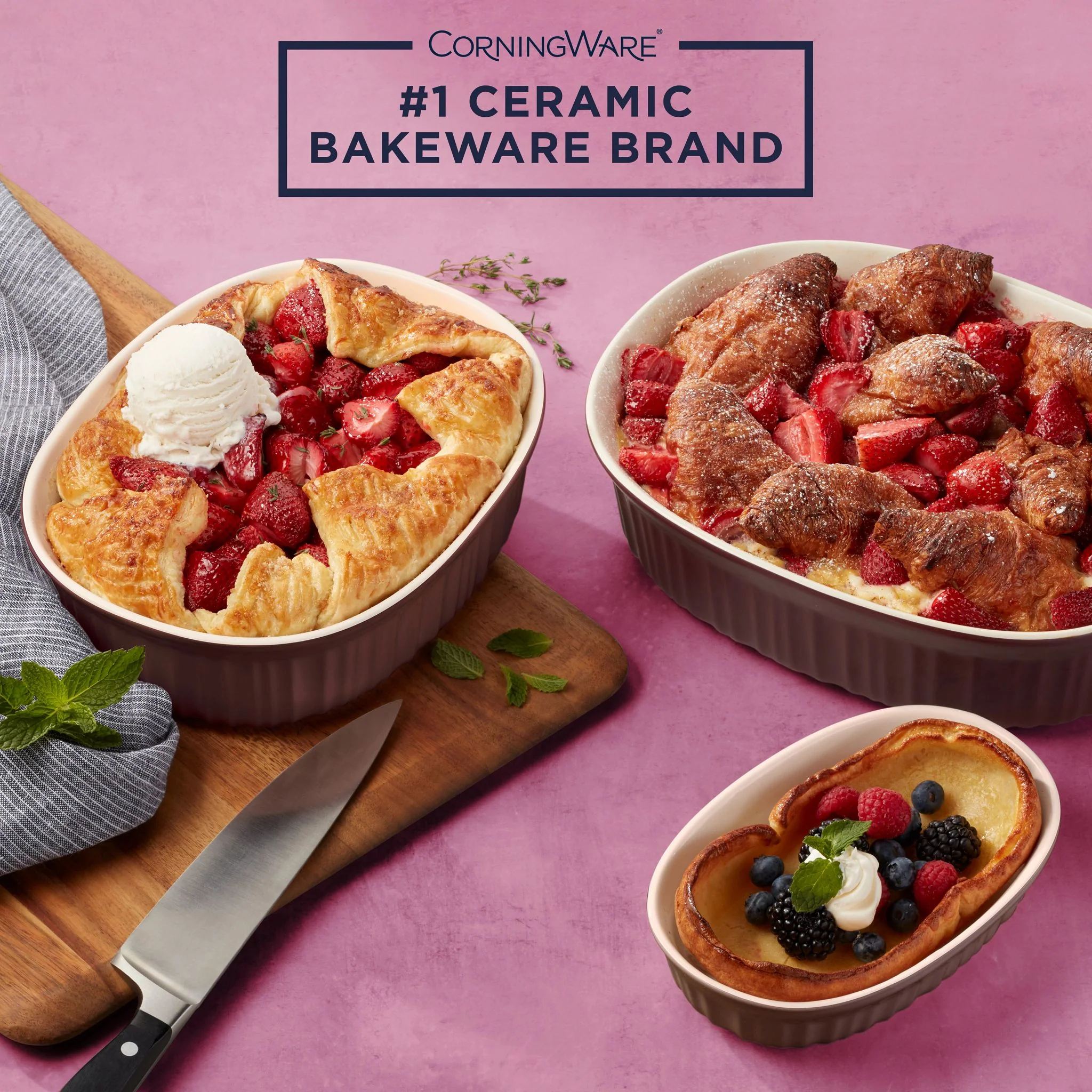 CorningWare® French Colors 6-piece Bakeware Set, Cabernet - Image 2