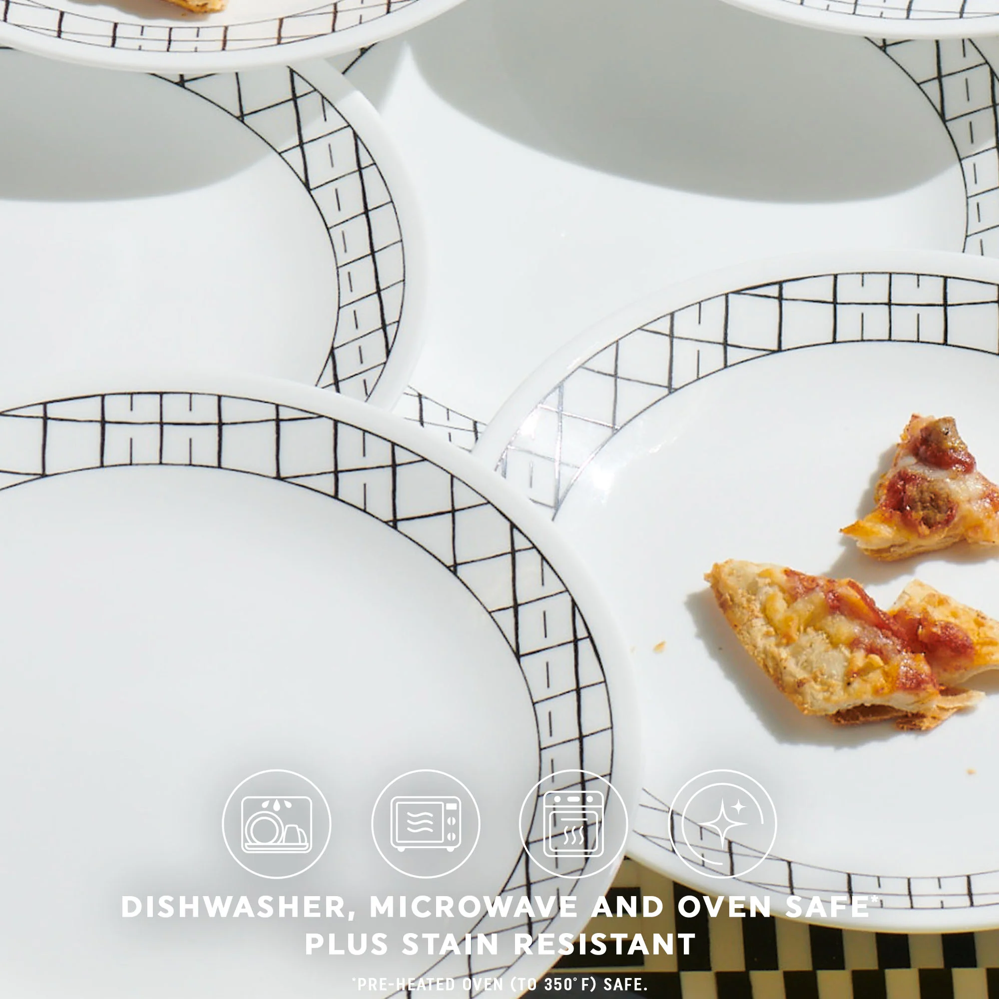 Corelle® Delicate Grid 8.5" Lunch Plate, 6-pack - Image 3