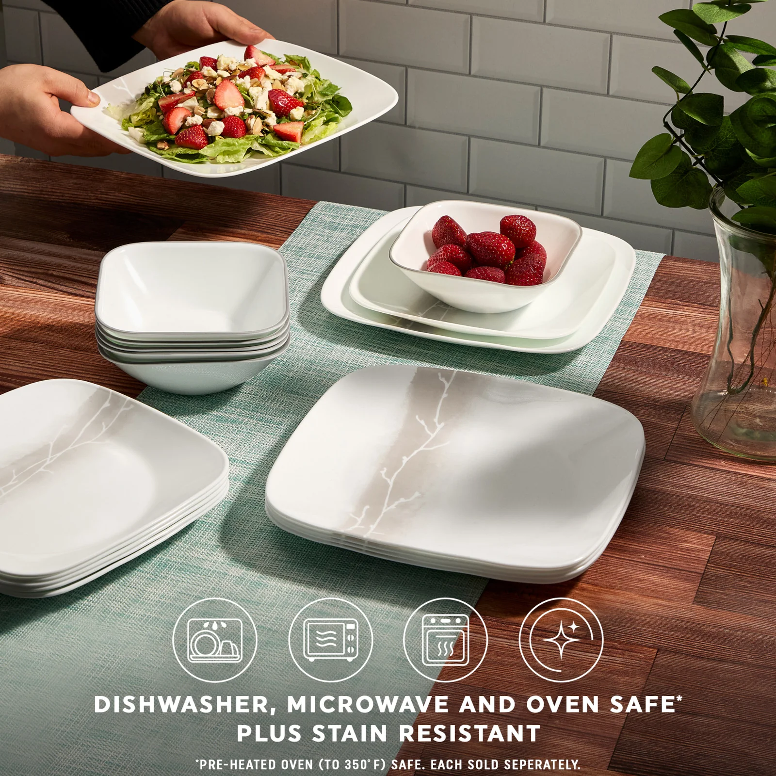 Corelle® Square Wandering Grove 10.5" Dinner Plate - Image 4